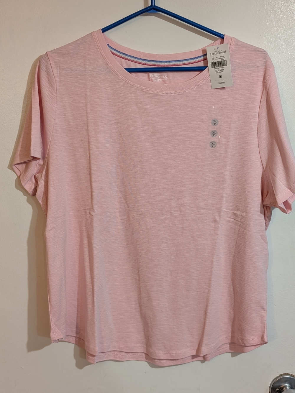 Northern Reflections Women’s Light Pink Short-Sleeve Tee Sz XL Petite
